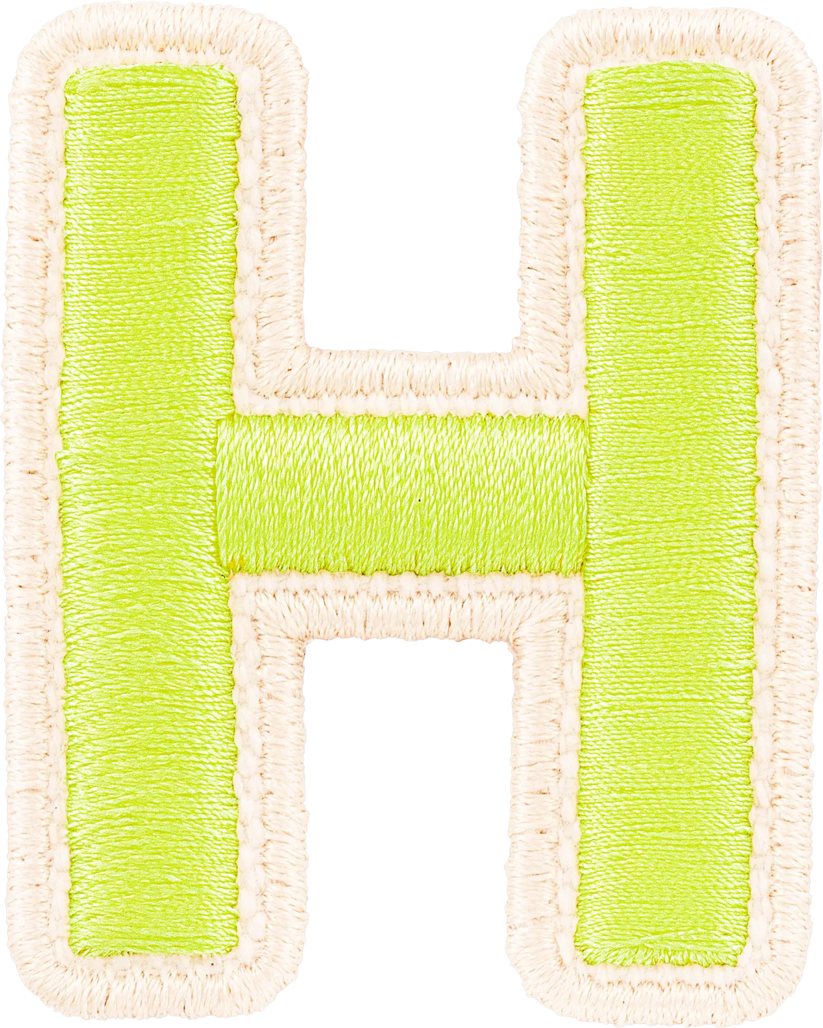 Lime Rolled Embroidery Letter Patch