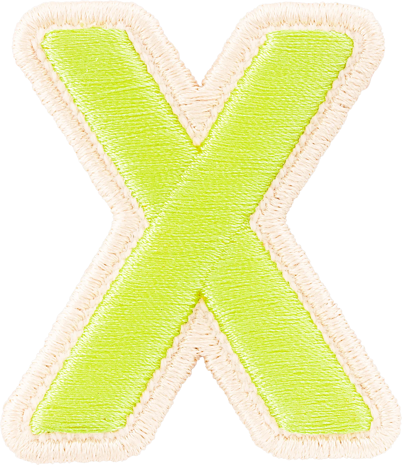 Lime Rolled Embroidery Letter Patch