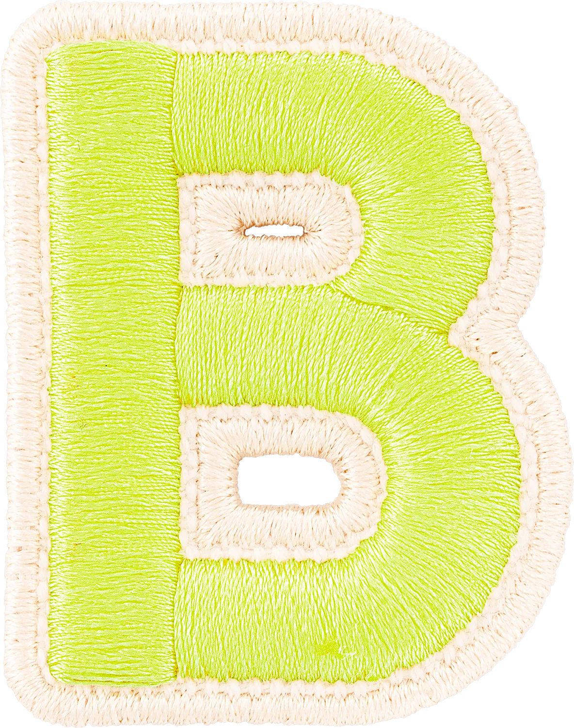 Lime Rolled Embroidery Letter Patch