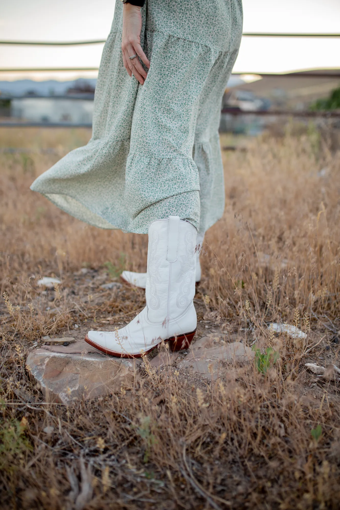 Mimi Western Cowboy Boot white