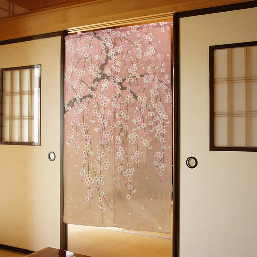 NOREN Japanese Doorway Curtain Cherry Blossoms Sakura 150 x 85cm