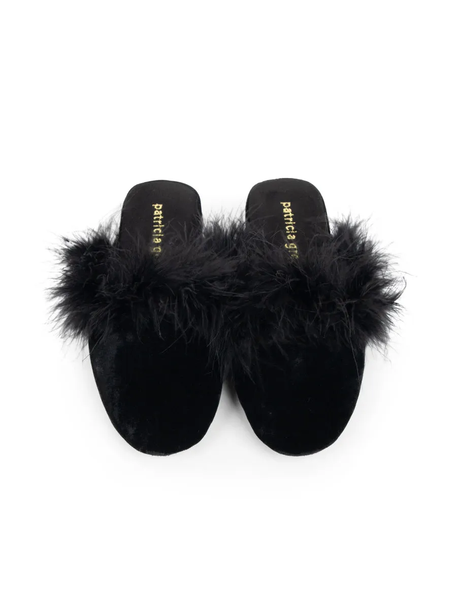 Party Velvet Feather Slippers