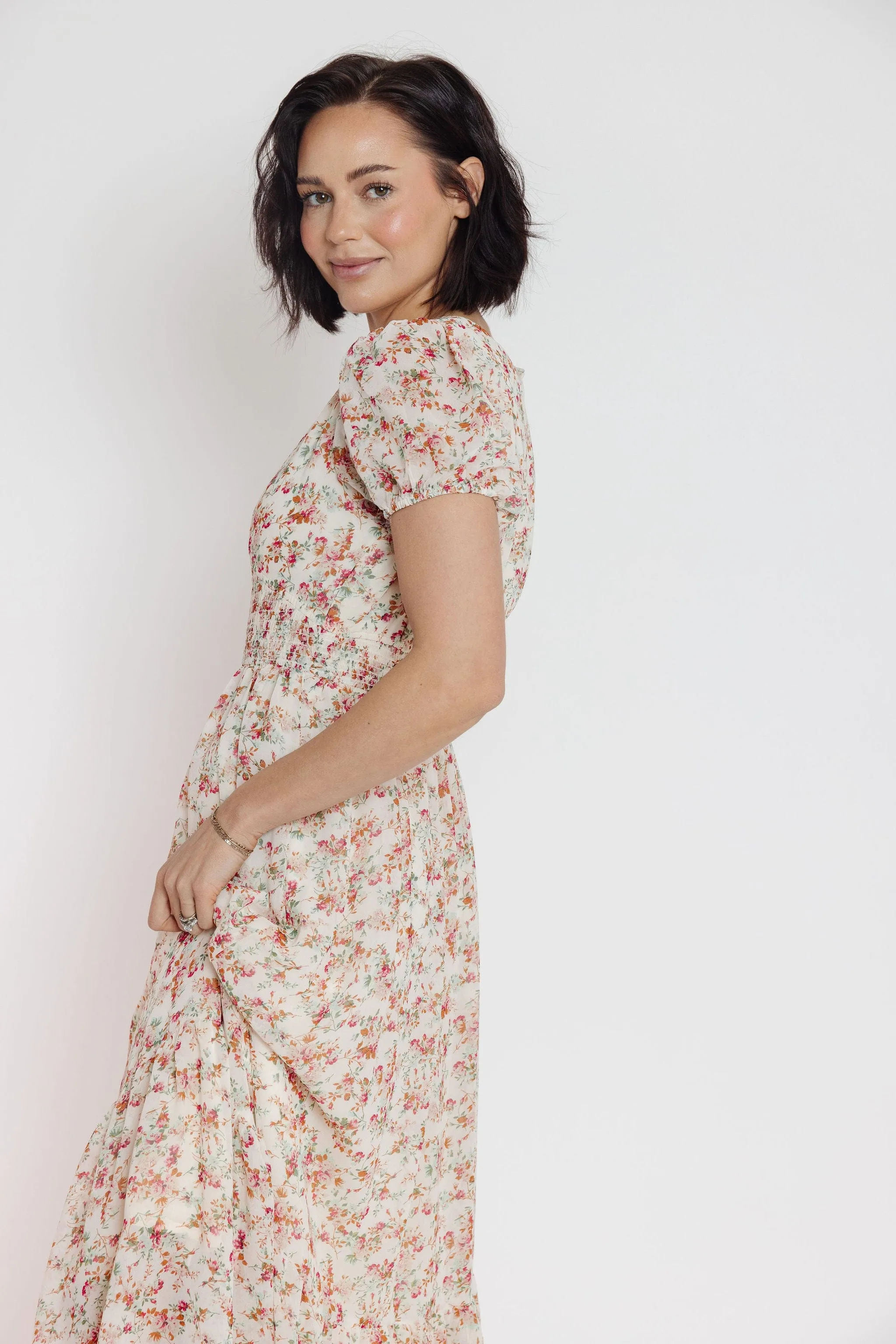 Picadilly Dress in Creme Floral