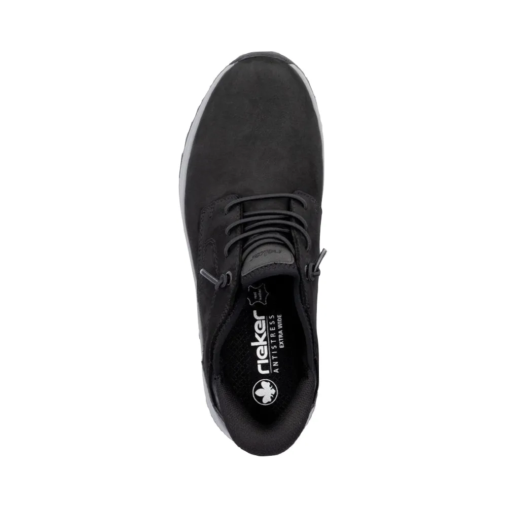 Rieker Men's Bruce 50 Elastic Lace Shoe in Black