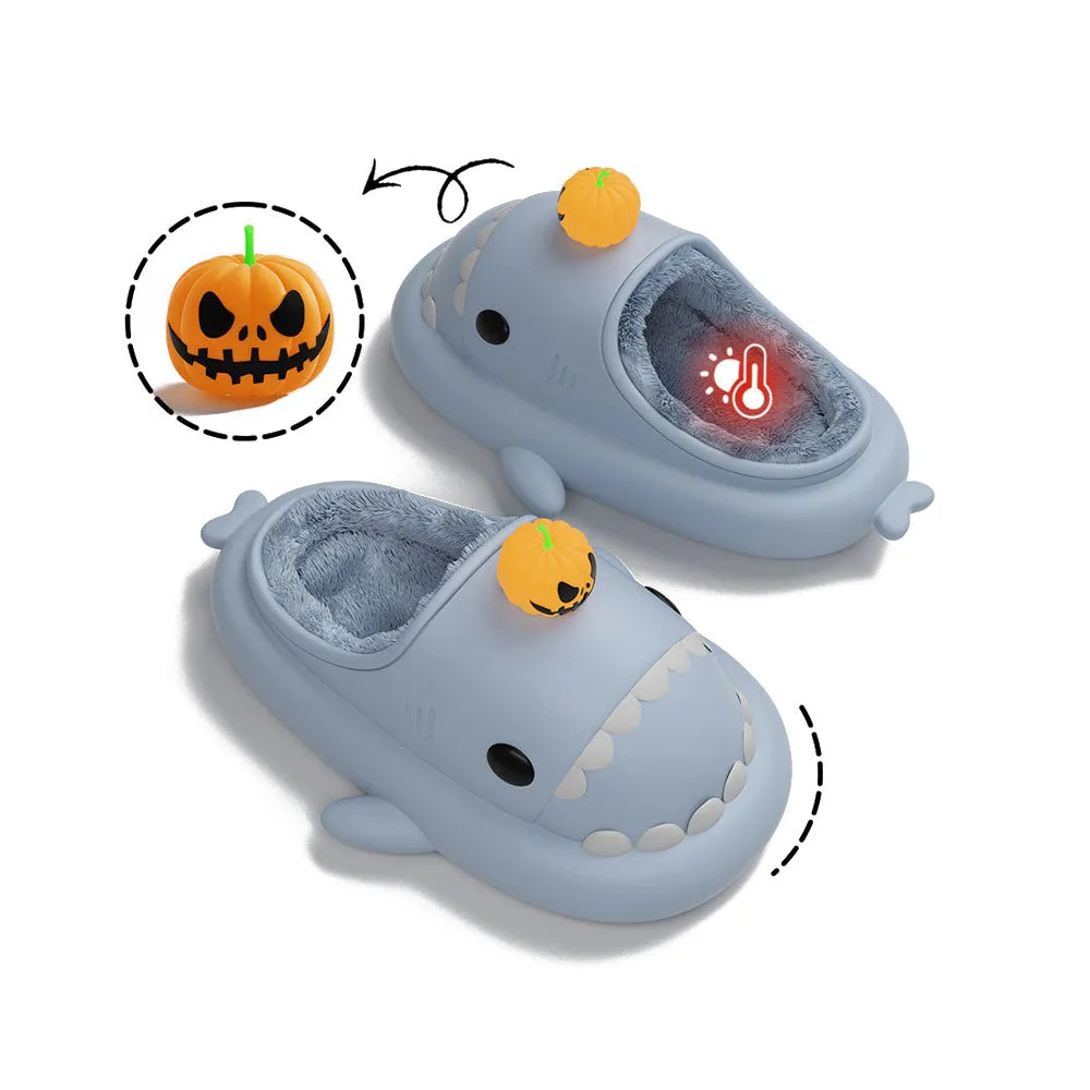 Sharkicks Basic - Winter Pumpkin Heel-open Shark Slippers