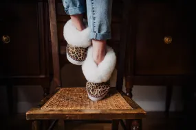 Sheepskin Slippers leopard pattern