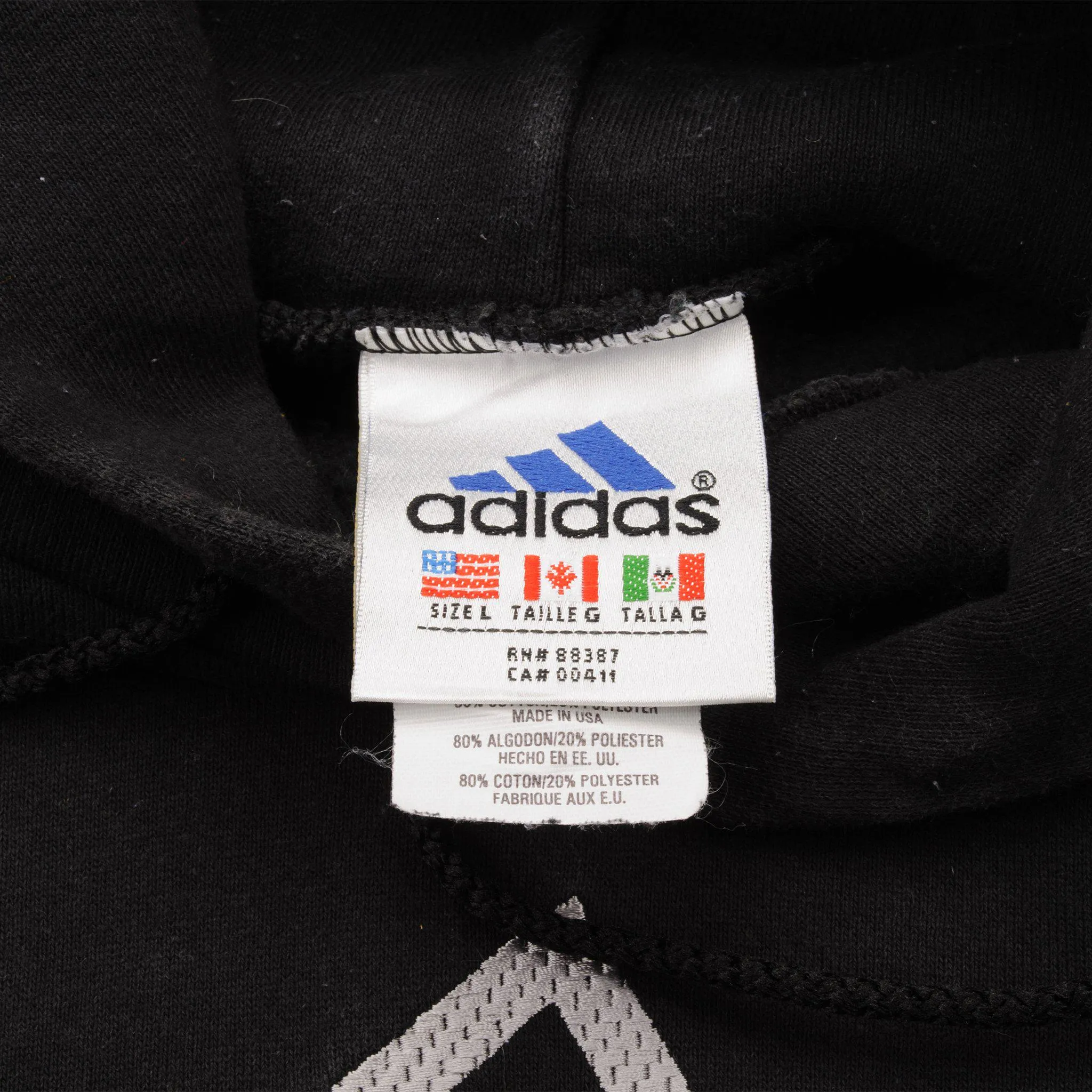 VINTAGE ADIDAS HOODIE SWEATSHIRT SIZE LARGE MADE IN USA