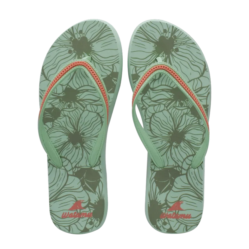 Watamu Floral Slippers - Green