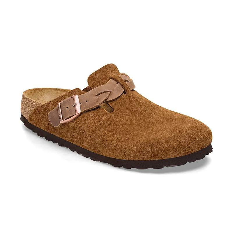 Women's Boston Braid Narrow Mink Suede